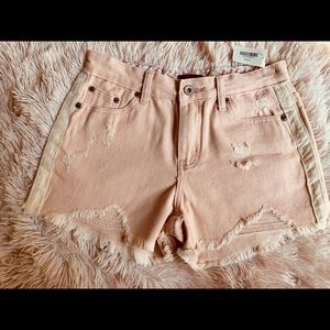 NWT POL Distressed Mauve Blush Shorts w/ Open Hem